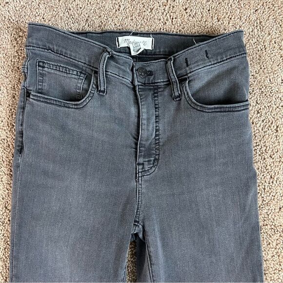 Madewell Gray 10" High Rise Fray Raw Hem Stretch Skinny Jeans 26 - Picture 2 of 8